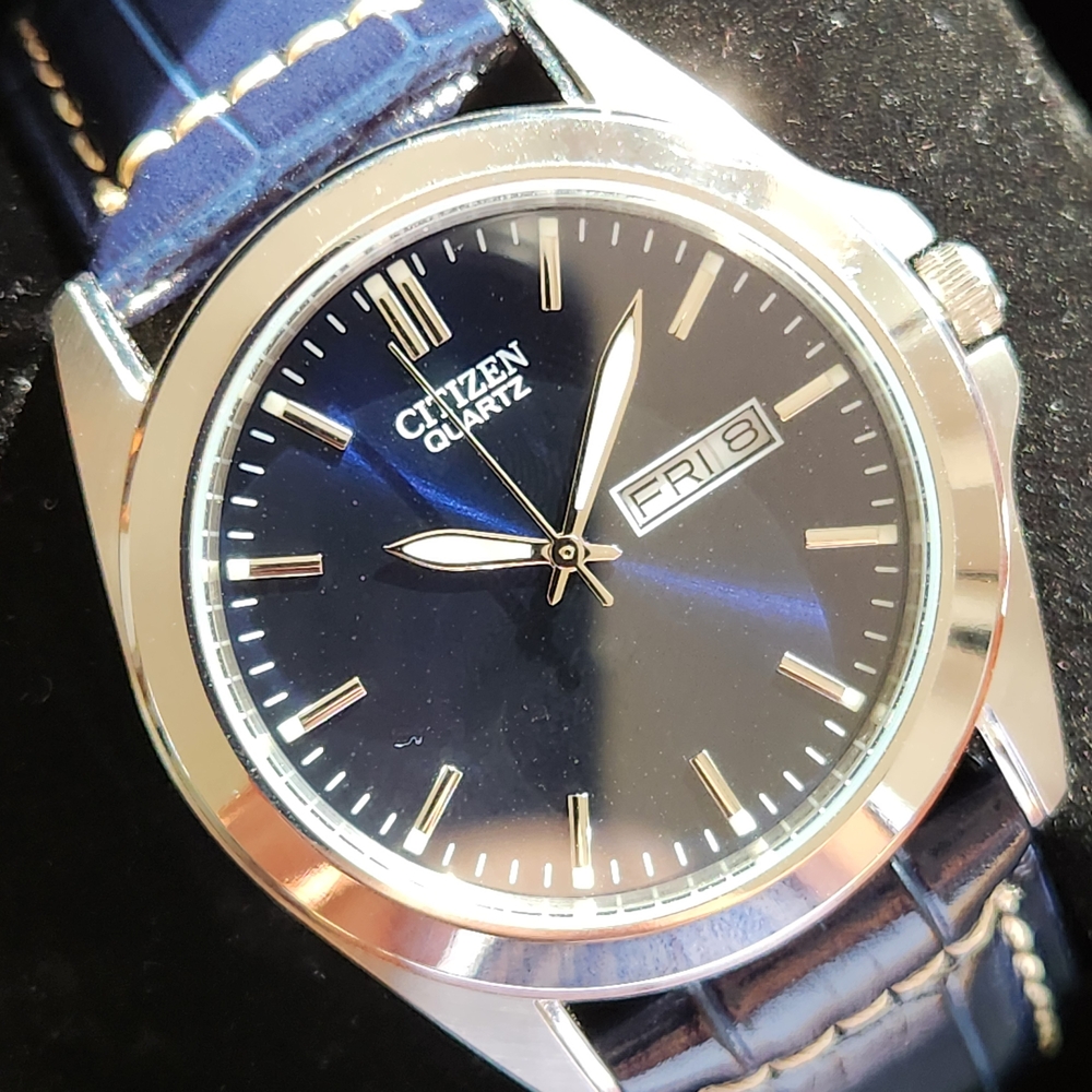 Citizen Quartz Silver Case with Blue Dial Watch